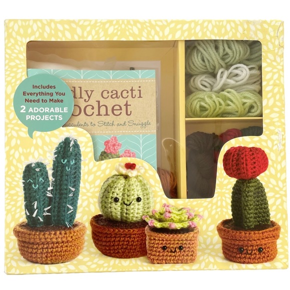 Art Cuddly Cacti Crochet Kit By Jana Whitley With 75pg Instruction